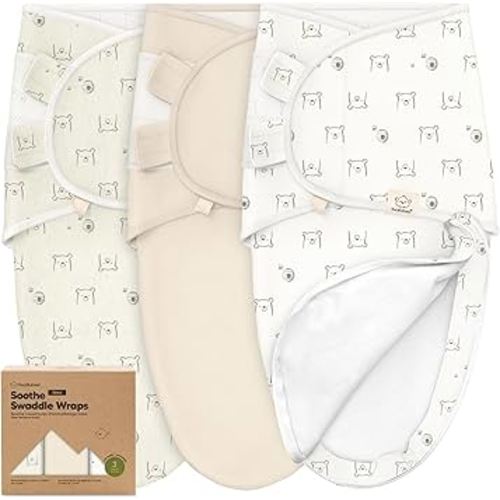 Baby Swaddle Sleep Sacks with Zipper - 3-Pack Newborn Swaddle Sack, Baby Swaddles Sleep Sack 0-3 Months, Wearable Blanket Baby, Baby Swaddle Blanket Wrap,Swaddle Sack,Easy Change Swaddle (Bumble Bear)