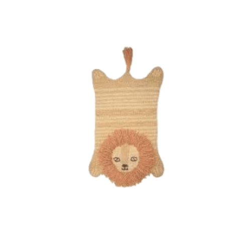 Crane Baby Hand Tufted Wool Animal Shaped Rug, Lion