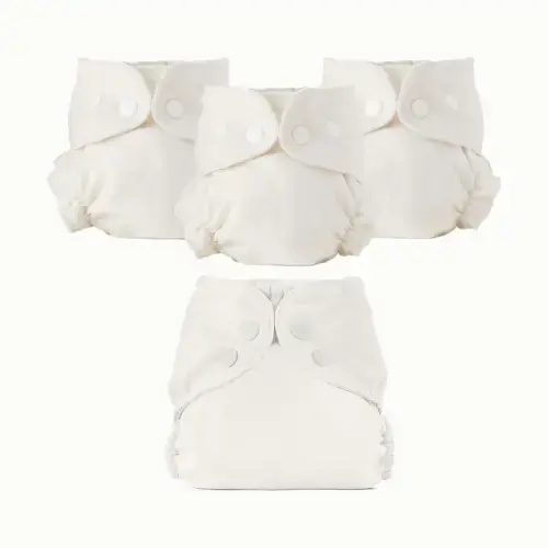 organic cloth diaper set 3 inner 1 outer | size 1 parchment