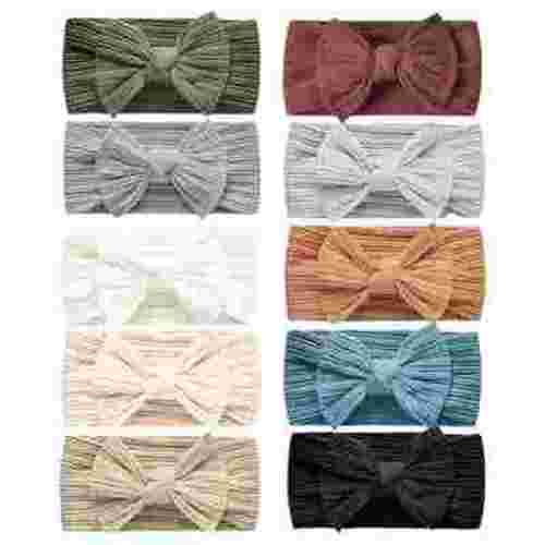 Dalrosia 10PCS Baby Nylon Headbands Hair Bows Elastics Handmade Hair Accessories for Baby Girls Babies Newborn Infant Toddler 0-3 0-6 6-12 Months
