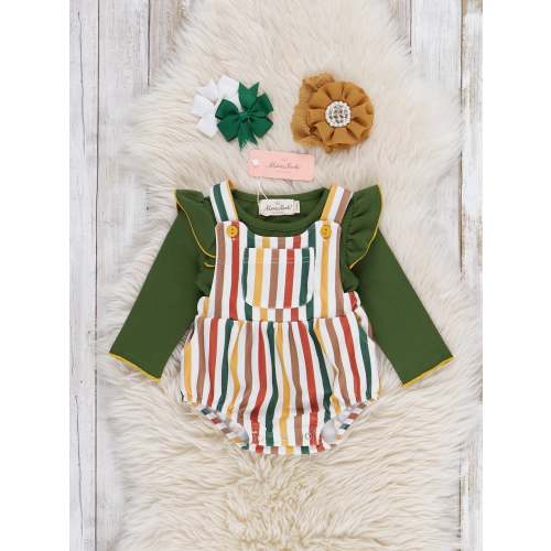 Cozy Harvest Stripe Ruffle Bloomers Outfit