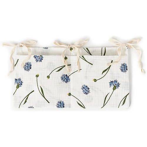 Baby Storage Bag Hangings Organize Baby Bedside Storage Bag with 2 Pocket Lightweight Bag for Diapers Pacifiers & More