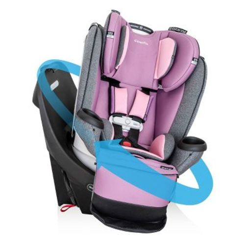 Evenflo Gold Revolve 360 Extend All-in-one Rotating Convertible Car Seat With Sensorsafe- Opal Pink