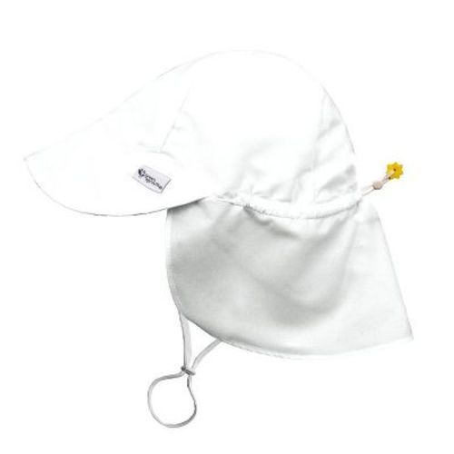 Green Sprouts Baby/toddler Upf 50+ Eco Flap Hat - White - 0/6 Months