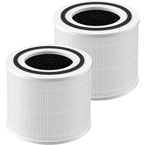 2-Pack Core 300 Replacement Filter Compatible with LEVOIT Core 300 and Core 300S Air Purifier, H13 True HEPA, High-Efficiency Activated Carbon, Replace Core300-RF, White