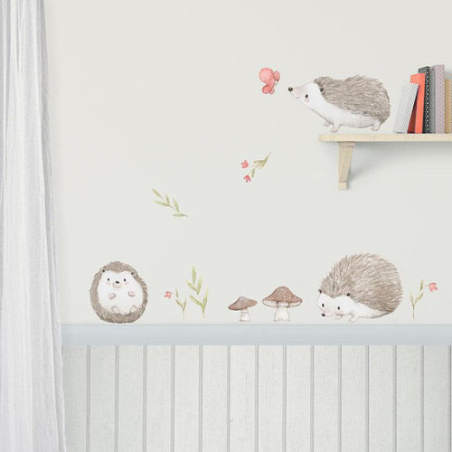 Fabric Wall Decal HEDGEHOGS Nursery wall decal