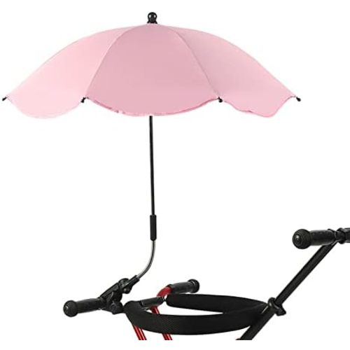 Baby Umbrella Stroller Parasol with Clamp Adjustable, UV Protection Clip on Umbrella Stroller for Toddlers 1-3 Stroller Sun Shade Umbrella for Trolley, Beach Chair, Wheelchair, Travel