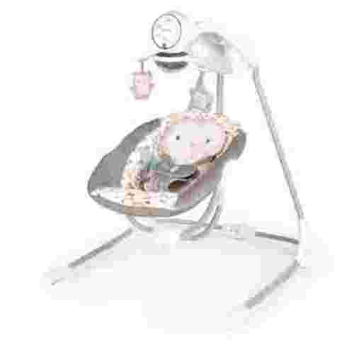 Ingenuity InLighten Electric Baby Swing with Swivel Seat, Nature Sounds, Lights - Pink, Nally