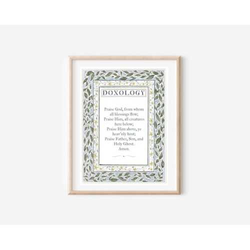 Watercolor Doxology Print Christian Watercolor Painting With Decretive Border Watercolor Christian Art - Etsy