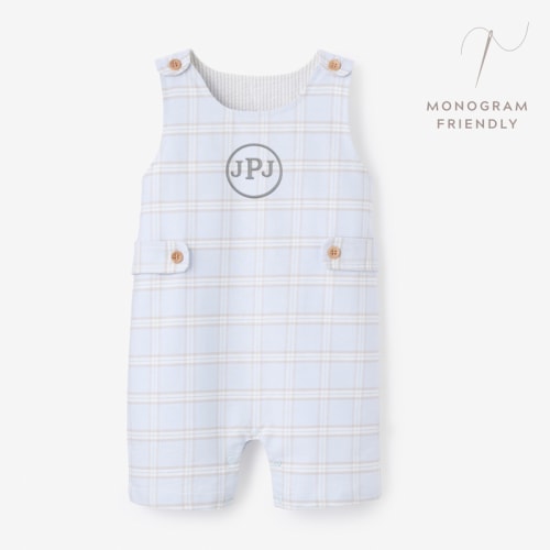 Blue Gray Plaid Jon Jon BLUE / 3-6M