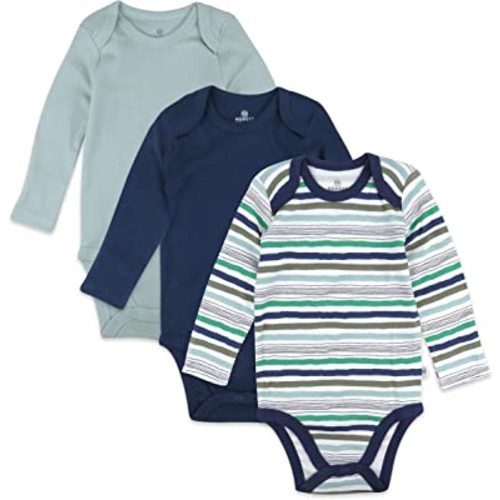 HonestBaby baby-boys Multi-pack Long Sleeve Bodysuits One-piece Organic Cotton for Infant Baby Boys, Unisex (Legacy)