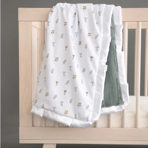 Itsy Bitsy Flower Gold Plush Blanket | Minky Couture