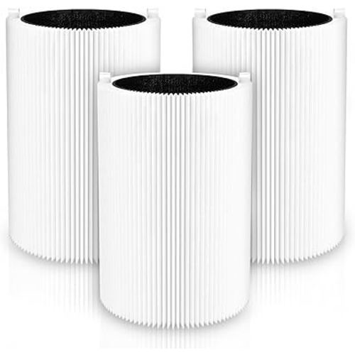 Blue Pure 411 Replacement Filte-r Compatible with Blueair Blue Pure 411 Genuine, 411+, 411 Auto and Mini Air Purifie-r, Include 3 Particle and 3 Activated Carbon