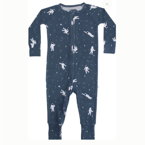 Astronauts Small Ribbed Zip Romper