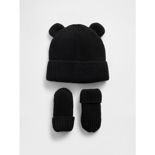 Baby & Toddler CashSoft Bear Beanie & Mittens Set