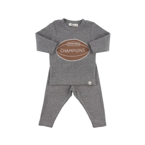 Football Patch Long Sleeve Two Piece Set, 3-6M