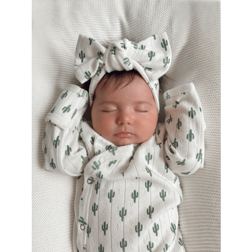 Cactus / Organic Pointelle Bow – SpearmintLOVE