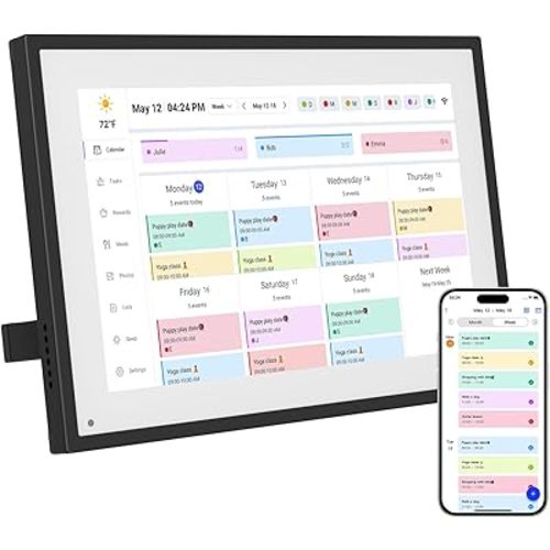 10.1 Inch Digital Calendar, 2025-2026 Desk Calendar Smart WiFi Planner&Chore Chart, IPS HD Interactive Touchscreen Display For Family Schedules, Also Share Photos/Videos