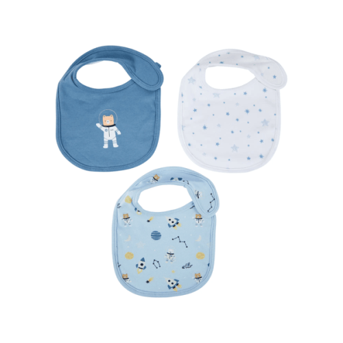 Anko 3 Pack Organic Cotton Bibs - Space