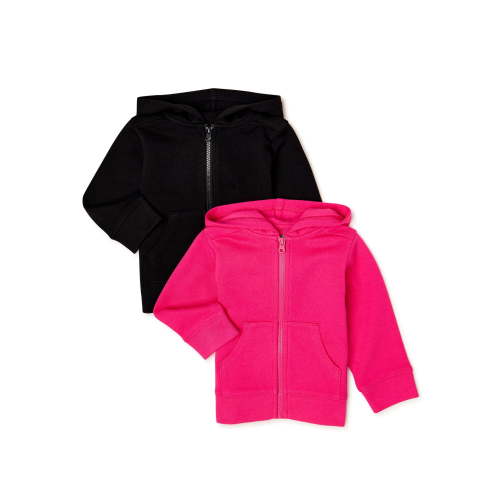 Garanimals Baby Girls French Terry Hoodie, 2-Pack, Sizes 0/3M-24M