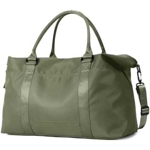 Travel Duffle Bag, Weekender Travel Bag Men Small Gym Bag for Women, Hospital Bag for Labor and Delivery, Overnight Bag Luggage Bag with Trolley Sleeve, Airplane Travel Essentials for Flying(Green)