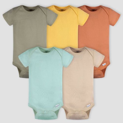 Gerber Baby 5pk Short Sleeve Onesies, Color: Green | Blue, Size: 3-6M