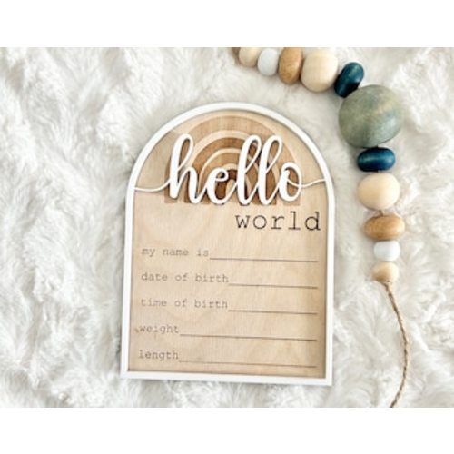 Hello World Birth Announcement, Newborn Baby Name Sign, Birth Announcement Plaque, Baby Arrival Hospital Sign, Welcome to the World Sign - Etsy