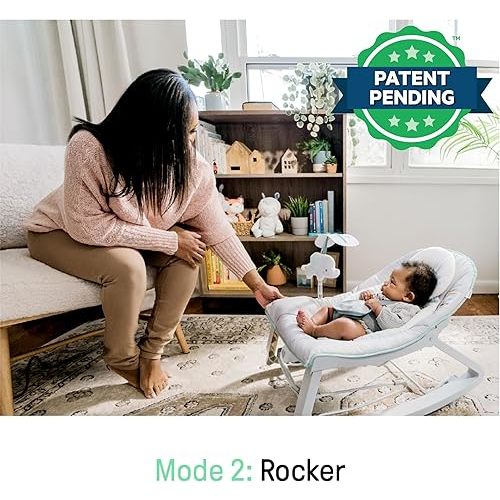 Ingenuity Keep Cozy 3-in-1 Grow with Me Vibrating Baby Bouncer, Seat & Infant to Toddler Rocker, Vibrations & -Toy Bar, 0-30 Months Up to 40 lbs (Weaver)