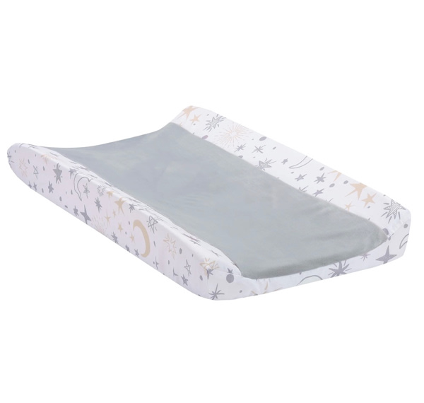 Goodnight Moon White/Gray Changing Pad Cover - Moons/Stars – Lambs & Ivy