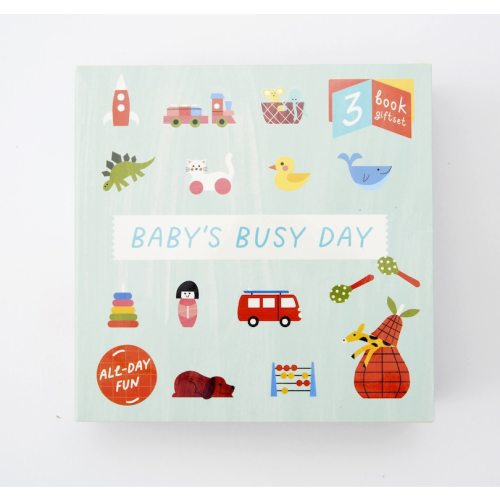 Baby's Busy Day: 3 Book Gift Set - All Day Fun - Board Book, Bath Book, Cloth Book Book By Happy Yak, (Hardcover) | Indigo