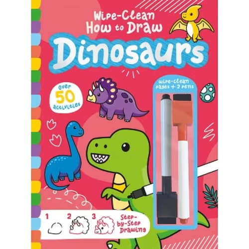 Wipe-Clean How to Draw Dinosaurs - by Jenny Copper (Hardcover)