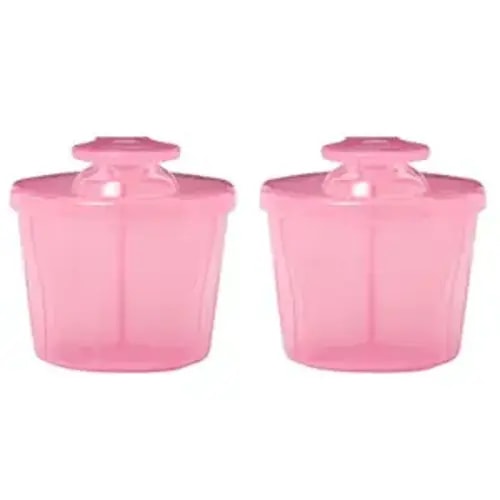 Dr. Brown's Baby Formula Dispenser with Snap-On Lid for On-The-Go Feedings,Milk Powder Dispenser for Traveling with Infant,Pink Pack of 2