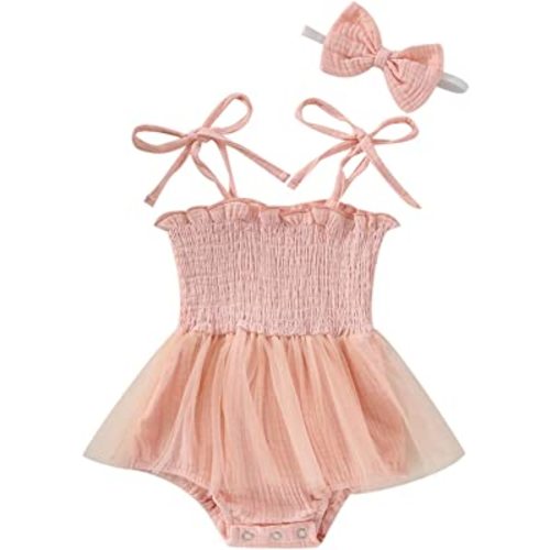 Meihuida Newborn Baby Girl Sleeveless Rompers Summer Clothes Cotton Bodysuit with Headband
