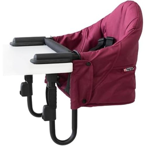 guzzie+Guss Perch Hook On High Chair – Portable Clip On Table Chair for Baby & Toddler | Travel High Chair for Restaurants, Picnics, Camping, Beach, Vacation | Boys & Girls 4M+ | Bordeaux