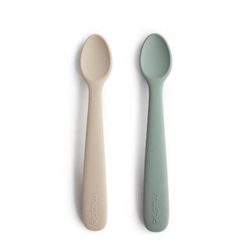 Baby Silicone Feeding Spoons (Blush/Shifting Sand) 2-Pack – Mushie