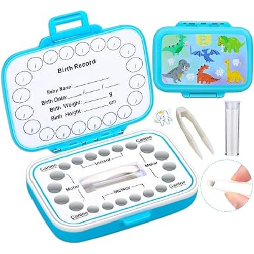 Caffox Tooth Keepsake Box, Tooth Fairy Box Lost Teeth Holders for Kids, Tooth Saver, First Tooth Container, Baby Teeth Storage for Boys and Girls