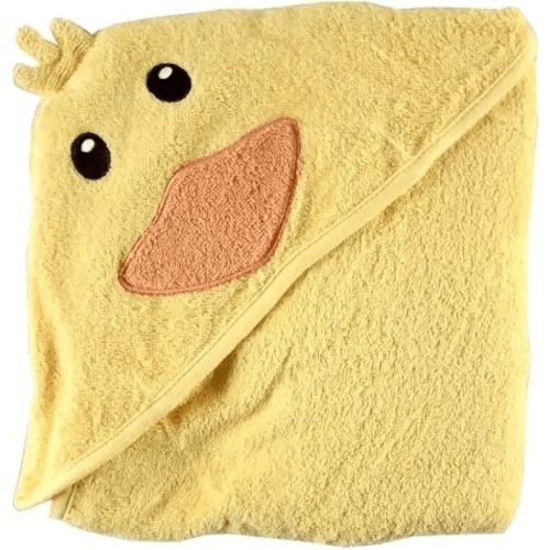 Luvable Friends Unisex Baby Cotton Animal Face Hooded Towel, Duck, One Size