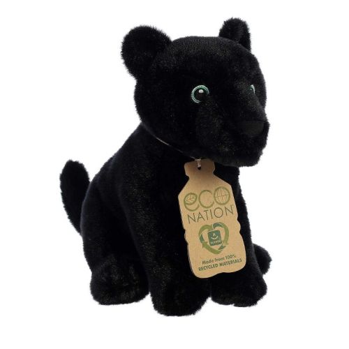 Aurora Small Panther Eco Nation Responsibly Made Stuffed Animal Black 7.5"