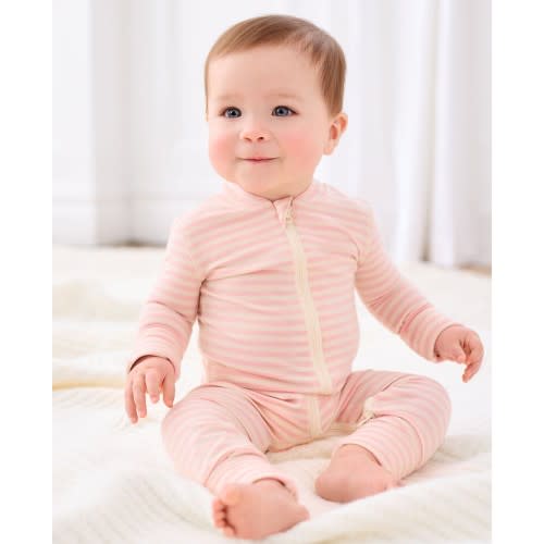 Baby Striped 2-Way Zip Sleeper in HannaSoft™