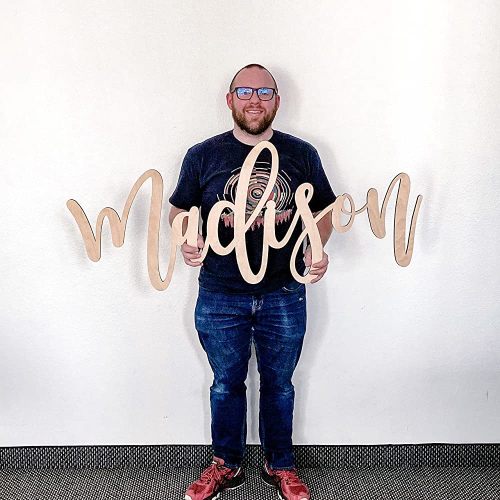Wooden Name Sign, Nursery Name Sign for Girls, Baby Name Sign, 12-52 Inch Size, Family Name Sign, Custom Wood Name Sign, Laser Cut Name Sign, Name Crib Sign - DASHING Font