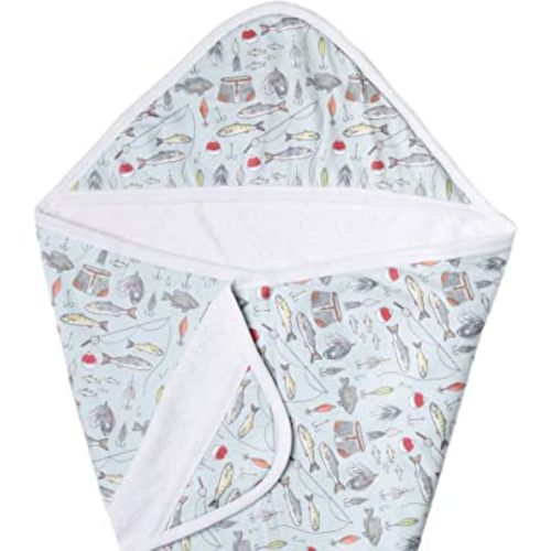 Copper Pearl Hooded Bath Towels Premium Knit/Terry Cloth Baby Towels with Hood, Pockets, and Cool Designs - Great to Gift and Make Bath Time Fun - Baby Bath Towel, Trout