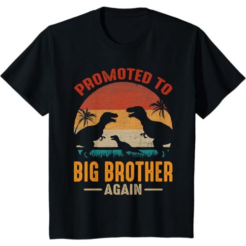 Promoted To Big Brother Again Dinosaur Family Matching T-Shirt