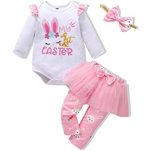 VINUOKER Baby Girl Clothes,Baby Girl Spring Fall Winter Outfits Infant Bodysuit Pant Set