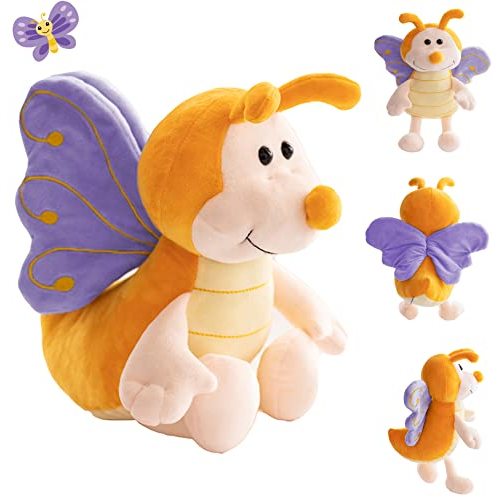 13 Inch Cuddly Purple Butterfly Stuffed Animals Super Soft Butterflies With Purple Wings Plush toys Stuffed Butter Fly Plushies Animal With Purple Wings Insect Plush Doll Animal Toy for Kids & Lovers