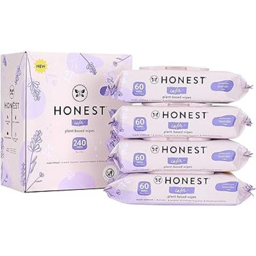 The Honest Company Calm + Cleanse Naturally Scented Wipes | Cleansing Multi-Tasking Wipes | 99% Water, Plant-Based, Hypoallergenic | Lavender, 240 Count