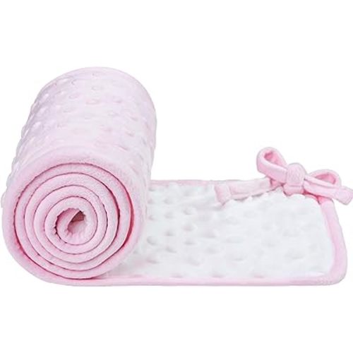 Upgraded Crib Guardrail Covers for Teething, 3-pcs Soft Cotton Anti-Collision Strip Corner Cover, Crib Teething Rail Cover Fits Full-Size Crib, Rail Edge Protector Strip, Reversible, Pink/White