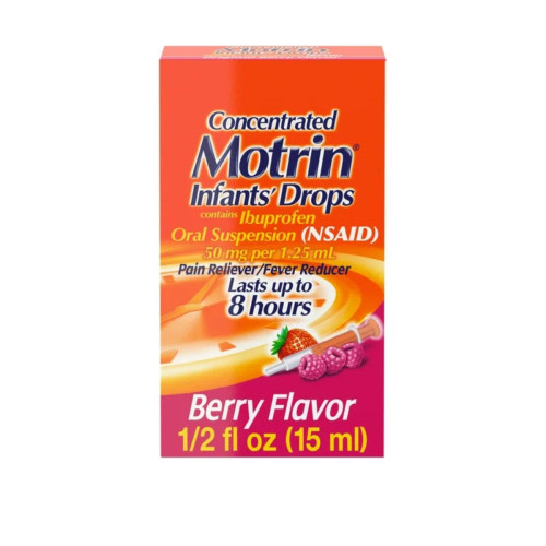 Motrin Infants Concentrated Drops, Fever Reducer- Ibuprofen (NSAID) - Berry 5 oz