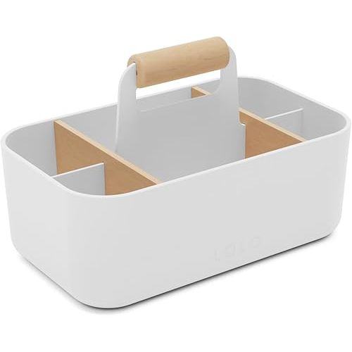 Lalo The Caddy - Multi-Purpose Storage Solution with Removable Dividers, Perfect as a Diaper Caddy, Bath Time Organizer & Art Caddy, BPA-Free, Multiple Compartments - Coconut