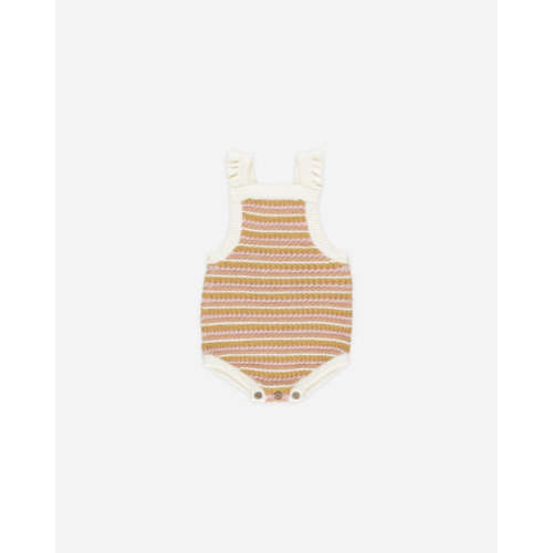Crochet Romper || Pink Stripe
