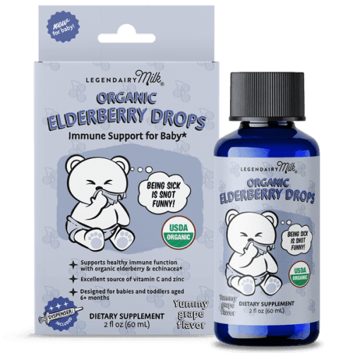 Legendairy Milk Organic Infant Elderberry Drops, Immune Support for Babies and Toddlers, 2 fl oz